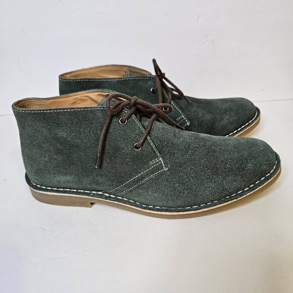 Scandia Woods mens green suede lace up ankle boots.  Size 9.5 - Picture 1 of 5